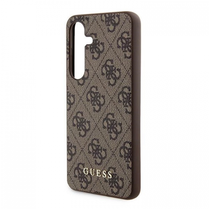 Guess - Guess Galaxy A35 5G Mobilskal Metall Gold Logo - Brun