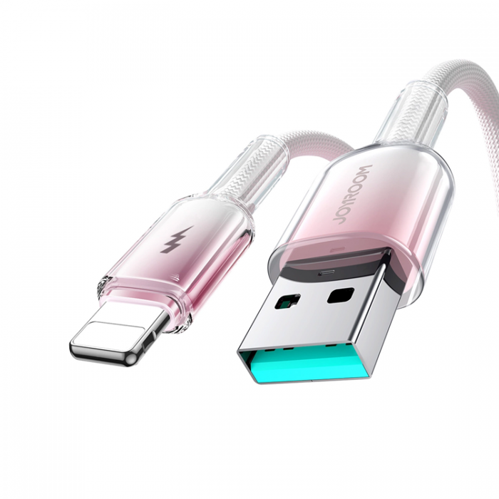 Joyroom - Joyroom S-A42 USB-A - Lightning 3A 1.2m Kabel Crystal-Clear Series - Vit