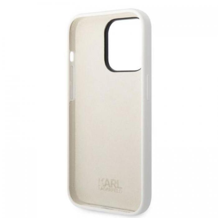 KARL LAGERFELD - Karl Lagerfeld iPhone 14 Pro Max Skal Silicone Ikonik - Vit