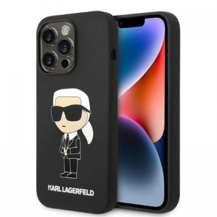 KARL LAGERFELD - Karl Lagerfeld iPhone 14 Pro Skal Silicone Ikonik - Svart