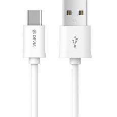 Devia - Devia USB Till USB-C Kabel 1m 2.1A Smart EC082 - Vit