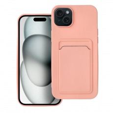 A-One Brand - iPhone 15 Plus Mobilskal Korthållare - Rosa