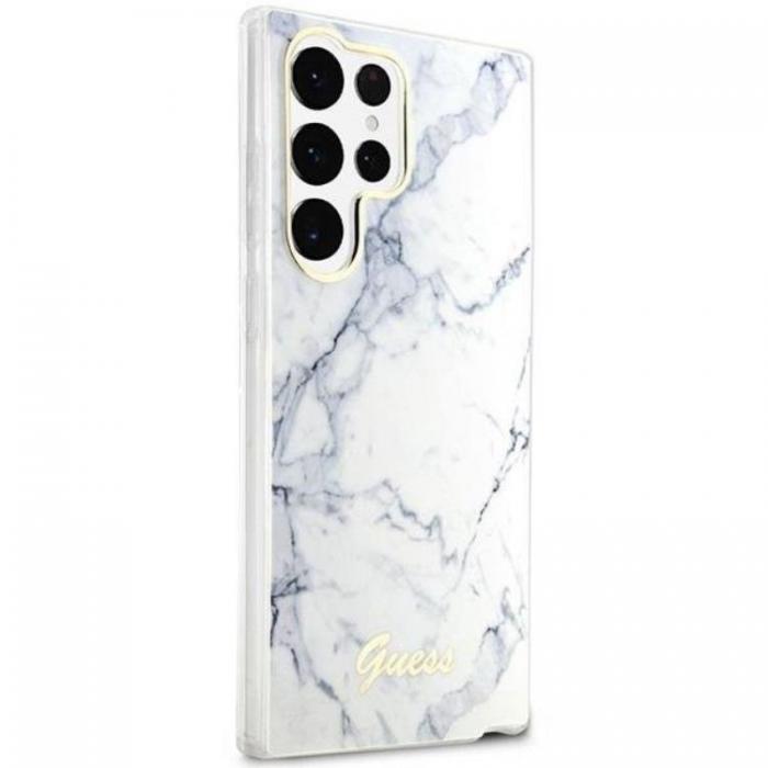 Guess - Guess Galaxy S23 Ultra Mobilskal Marble - Vit