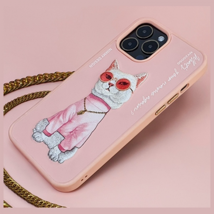 NIMMY - Nimmy iPhone 15 Pro Max Mobilskal Glasses Cool Cat - Rosa