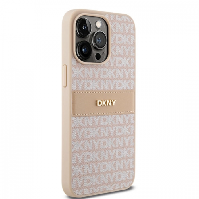 DKNY - DKNY iPhone 15 Pro Max Mobilskal Lder Mono Stripe & Metal Logo