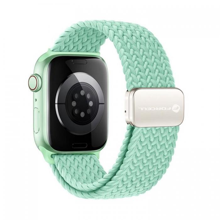 Forcell - Forcell Apple Watch (42/44/45/49mm) Armband Magnetic Nylon - Pistachio