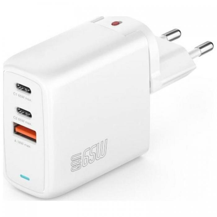 4smarts - 4smarts Snabbladdare 65W 2xUSB-C 1xUSB-A Flex - Vit