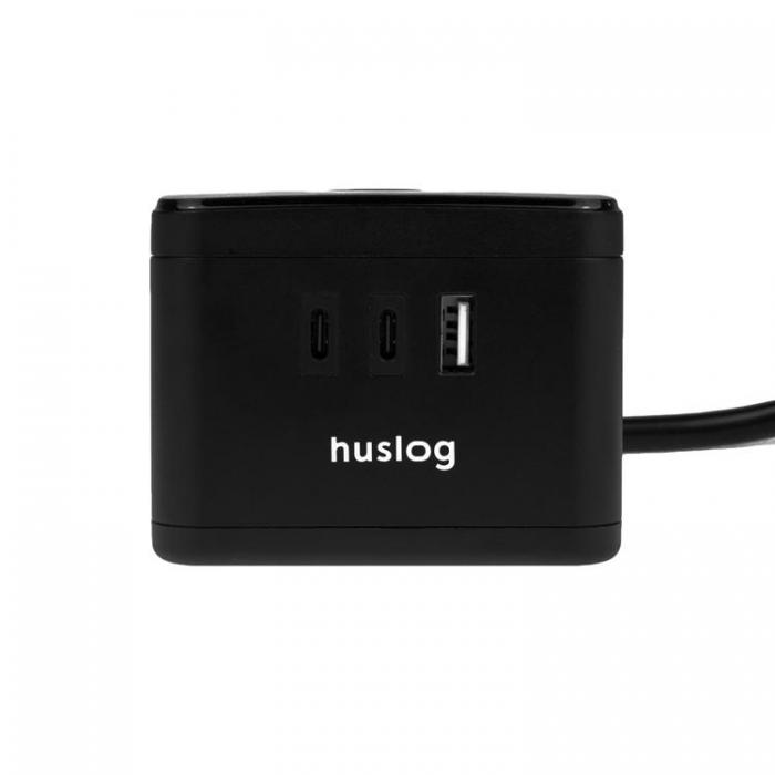 Huslog - Huslog Cube Frlngningssladd med LED - Svart