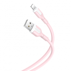 XO - XO USB Till Lightning 1m Kabel 2.1A NB212- Rosa