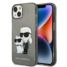 KARL LAGERFELD - Karl Lagerfeld iPhone 14 Plus Skal IML GLIT NFT Karl & Choupette - Svart