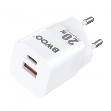 BWOO - BWOO Mini Väggladdare 20W USB-C/USB-A CDA156 - Vit