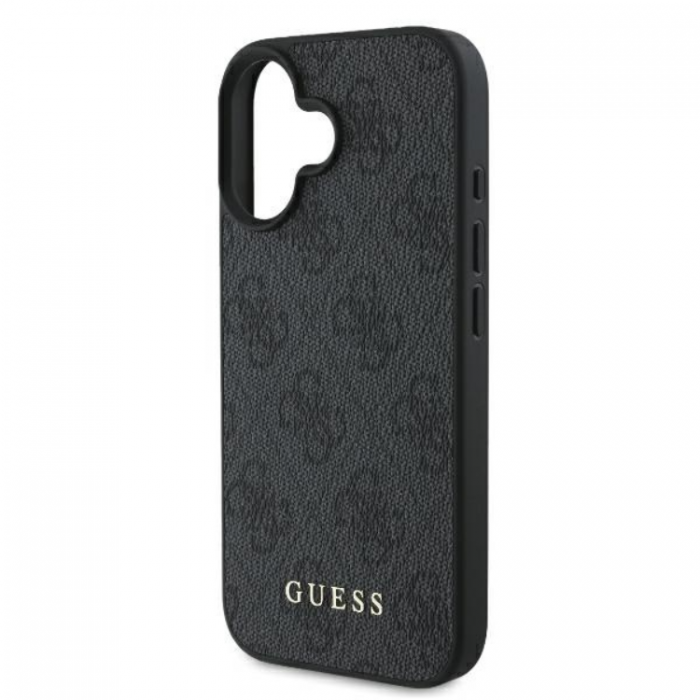 Guess - Guess iPhone 16 Plus Mobilskal 4G Metal Gold Logo - Svart