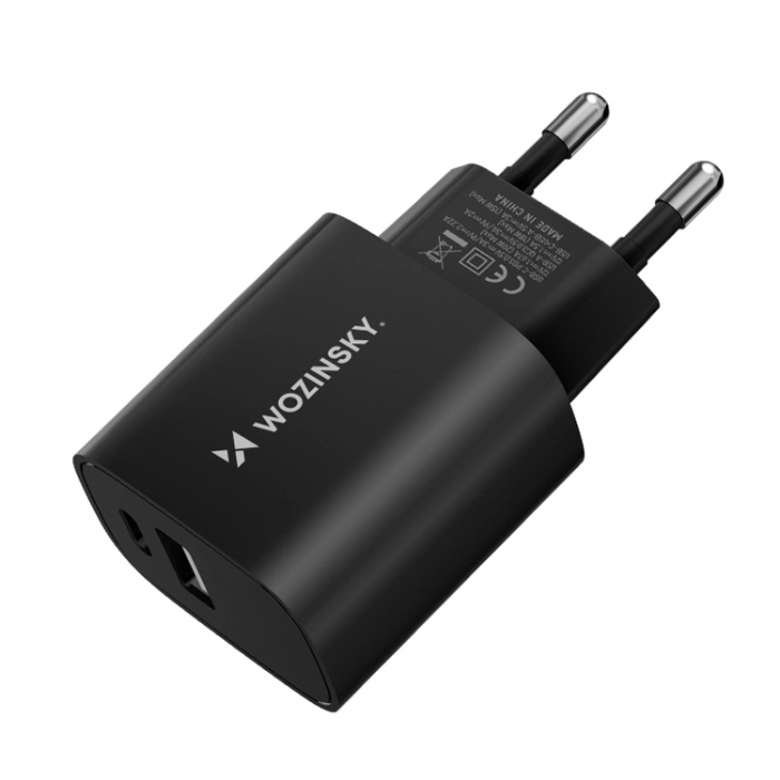 Wozinsky - Wozinsky USB-A USB-C 20W Vggladdare - Svart