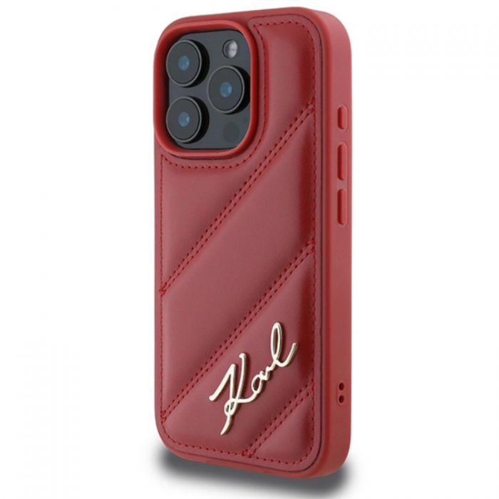 KARL LAGERFELD - Karl Lagerfeld iPhone 16 Pro Mobilskal Quilted Signature - Rd