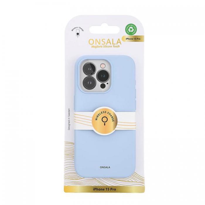 Onsala - Onsala iPhone 15 Pro Mobilskal Magsafe Silikon - Ljusbl