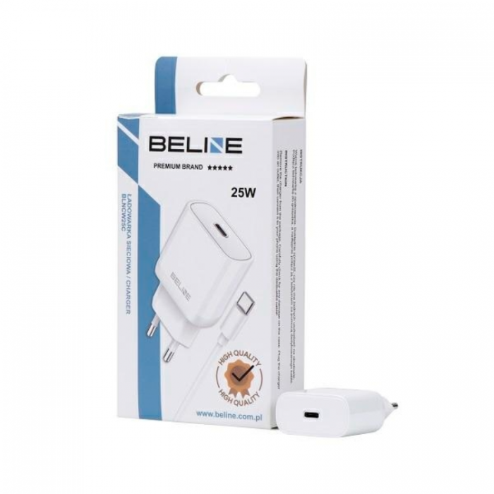 Beline - Beline Vggladdare USB-C Med USB-C Kabel (25W) - Vit