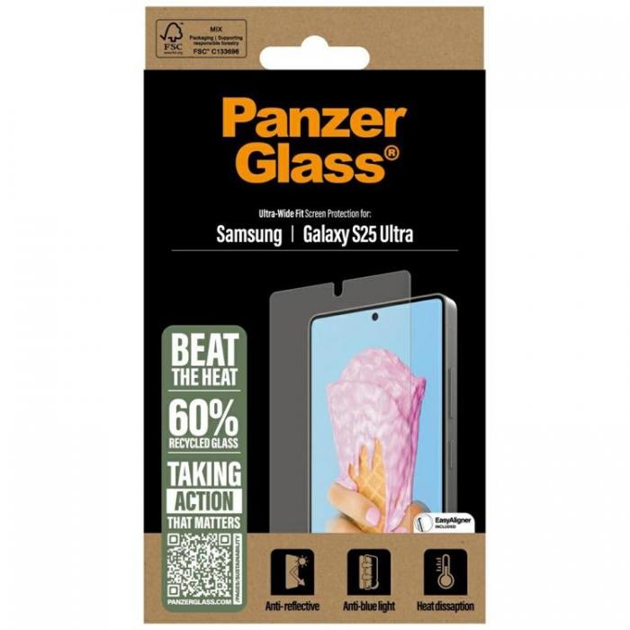 PanzerGlass - PanzerGlass Galaxy S25 Ultra Hrdat Glas Skrmskydd All-in-One Ultra-Wide Fit