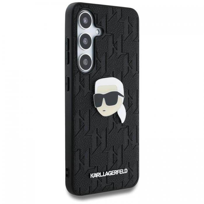 KARL LAGERFELD - Karl Lagerfeld Galaxy S25 Plus Mobilskal Lder Monogram Karl Head - Svart