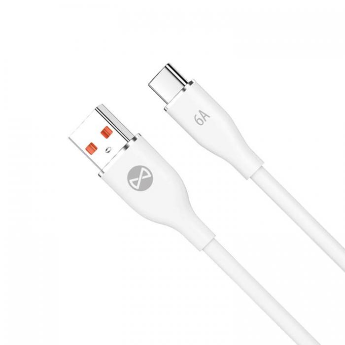 Forever - Forever USB-C till USB-A kabel 1m 6A - Vit