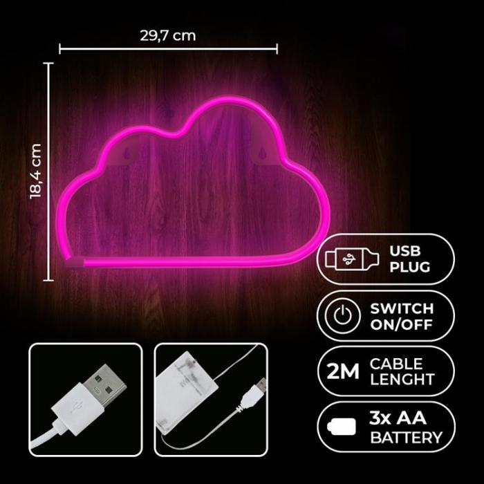 Neolia - Neolia Neon LED Light CLOUD NNE25 - Rosa