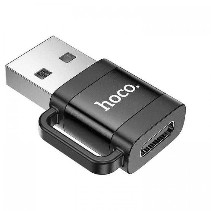 Hoco - Hoco Adapter OTG USB-A Till USB-C 3A UA31D - Svart