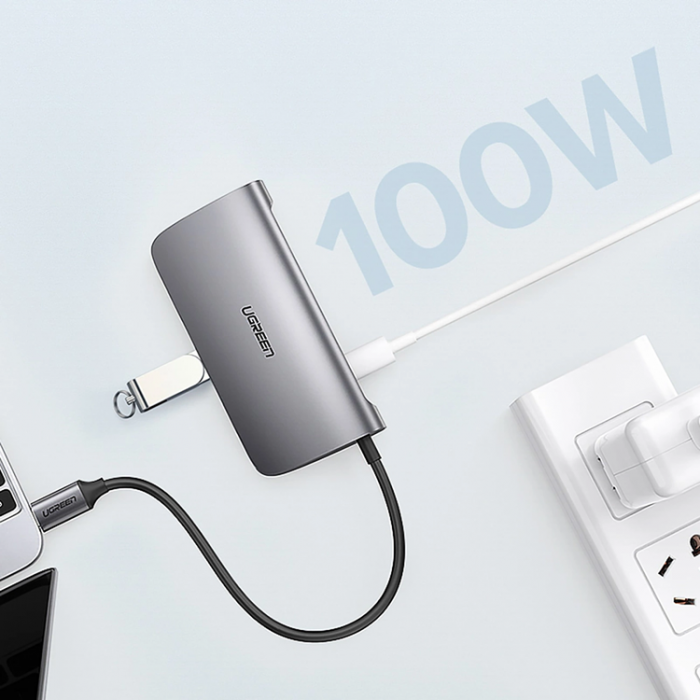 Ugreen - Ugreen 9in1 HUB USB-C Till USB-C, HDMI, VGA, RJ45, SD/TF Kortlsare, 3xUSB-A 3.0