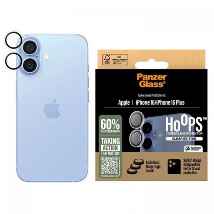 PanzerGlass - PanzerGlass iPhone 16/16 Plus Kameralinsskydd Hrdat Glas