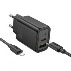 Hoco - HOCO Väggladdare USB/USB-C 20W USB-C/USB-C Kabel N61 PD QC