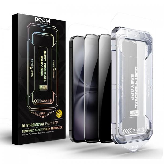 Boom of Sweden - LIVSTIDSGARANTI - BOOM iPhone 16 Plus Privacy Hrdat Glas Skrmskydd 2st