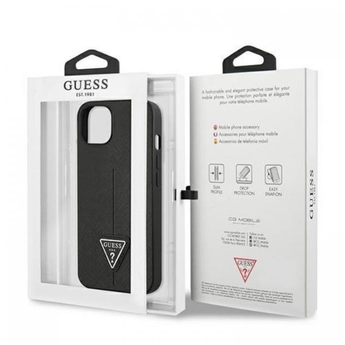 Guess - Guess iPhone 13 Mini Skal Saffiano Triangle Logo - Svart