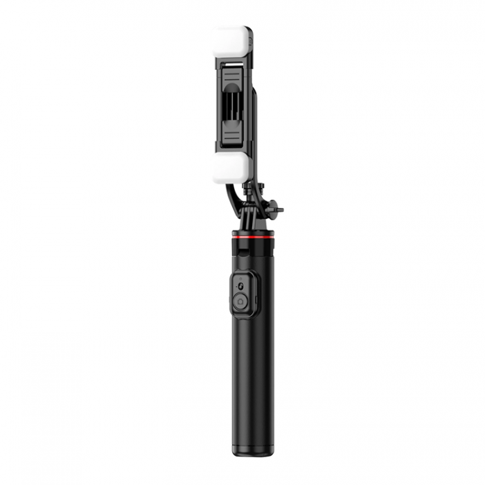 A-One Brand - Selfiestick Teleskopstativ 1.3m Auminiumlegering Med Dubbel Lampa