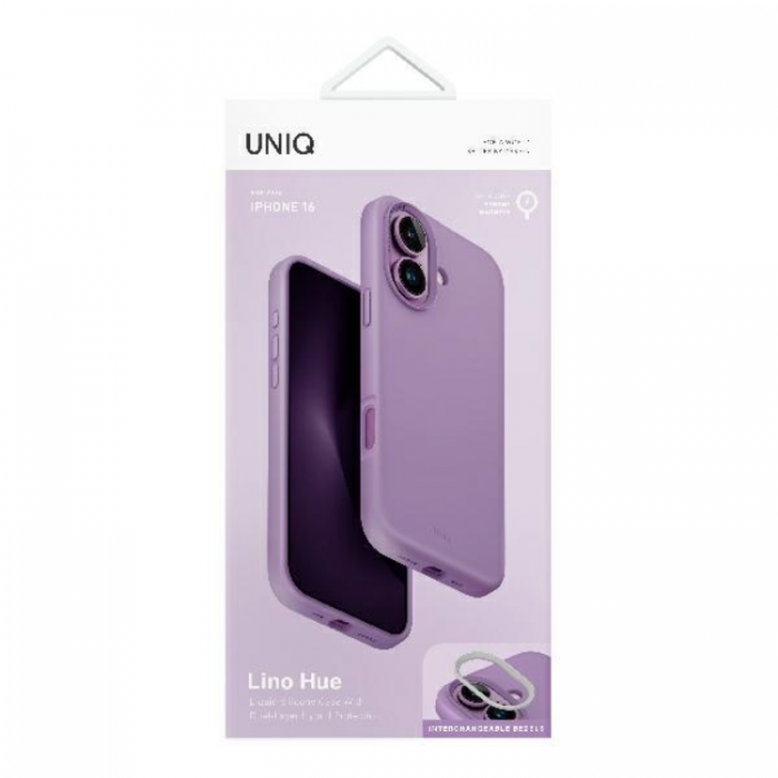 UNIQ - Uniq iPhone 16 Mobilskal Magsafe Lino Hue - Grape Rosa