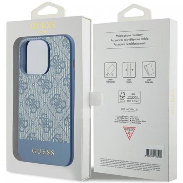 Guess - Guess iPhone 15 Pro Mobilskal Stripe Collection - Bl