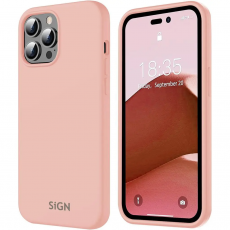 SiGN - SiGN iPhone 14 Pro Skal Liquid Silicone - Sand Rosa