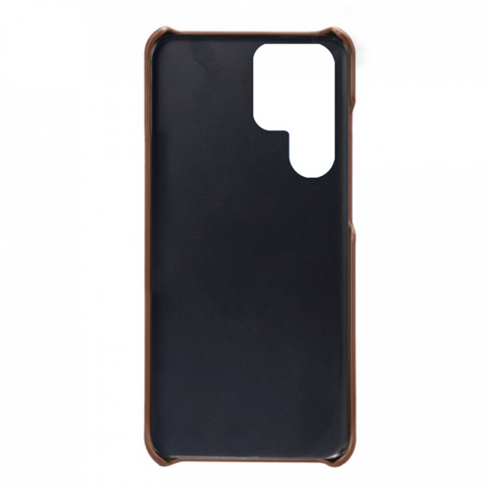 A-One Brand - Galaxy S23 Ultra Skal Korthllare Dual PU-Lder - Brun