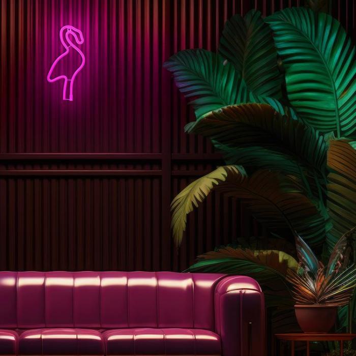 Forever Light - Forever Light LED Neon Light Flamingo Bat + USB FLNE18 - Rosa