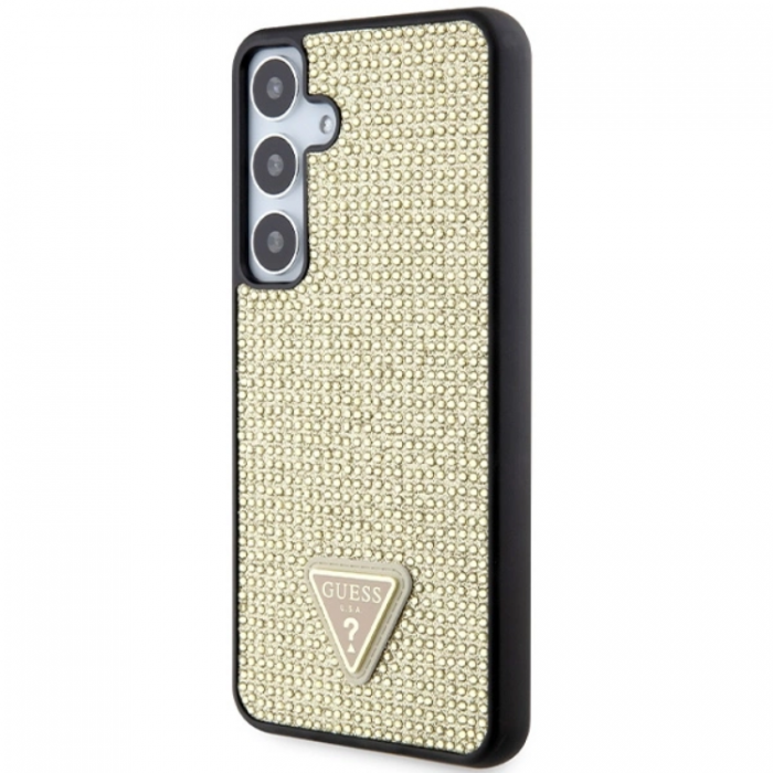 Guess - Guess Galaxy S24 Mobilskal Rhinestone Triangle - Guld