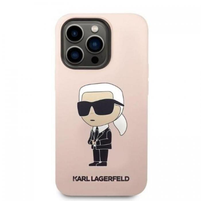 KARL LAGERFELD - Karl Lagerfeld iPhone 14 Pro Max Skal Silicone Ikonik - Rosa