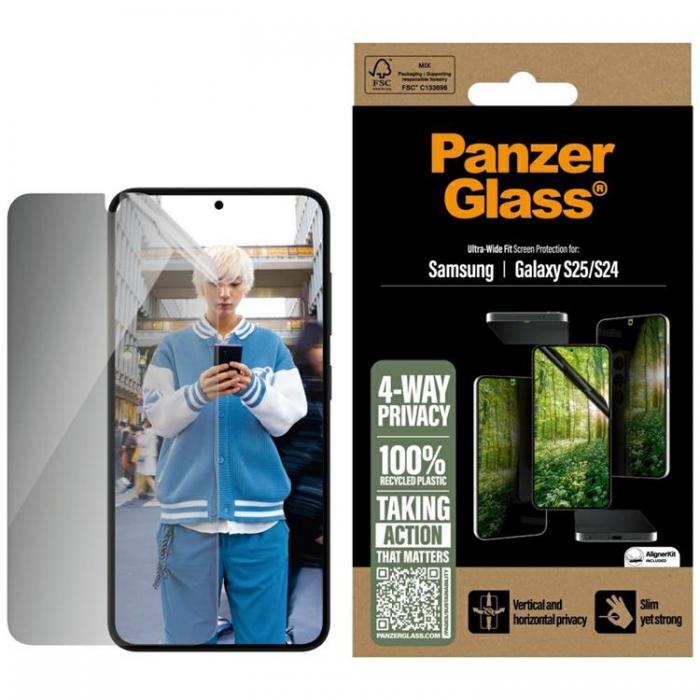 PanzerGlass - PanzerGlass Galaxy S25 Hrdat Glas Skrmskydd Privacy Eco Matrix