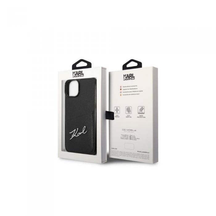 KARL LAGERFELD - Karl Lagerfeld iPhone 14 Plus fodral med korthllare - Svart