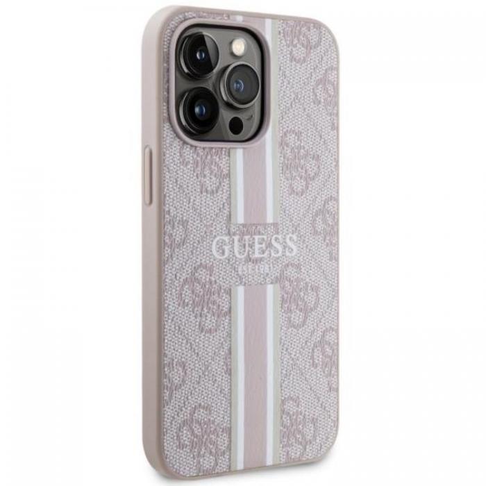 Guess - Guess iPhone 13 Pro Max Mobilskal MagSafe Printed Stripes - Rosa