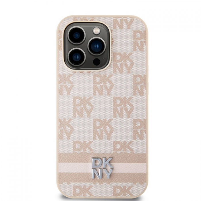 DKNY - DKNY iPhone 14 Pro Mobilskal Lder Checkered Mono Pattern