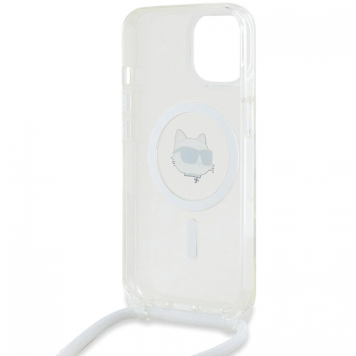 KARL LAGERFELD - Karl Lagerfeld iPhone 15/14/13 Mobilskal Magsafe IML Choupette Head&Cord