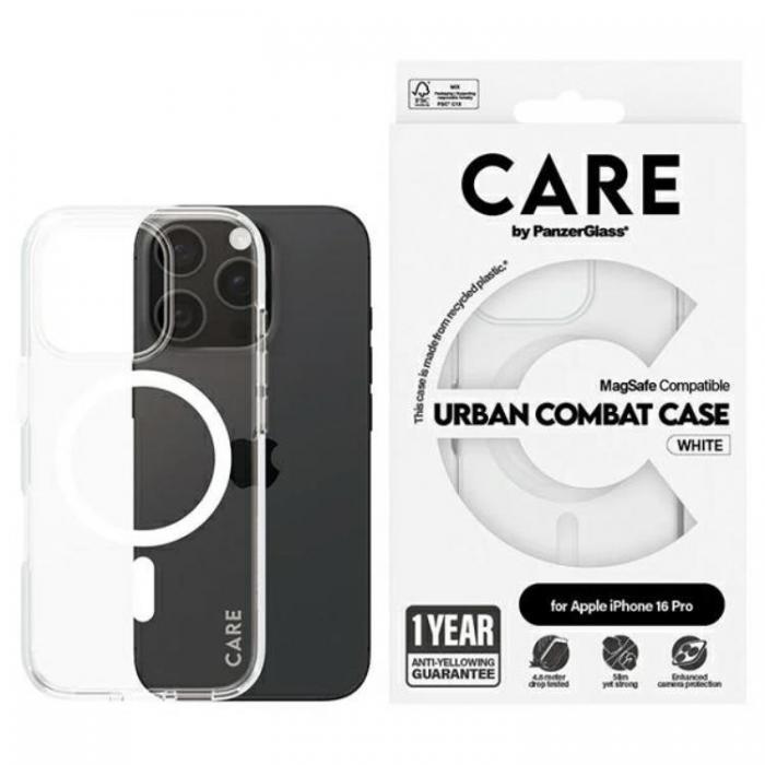 PanzerGlass - CARE By PanzerGlass iPhone 16 Pro Mobilskal MagSafe - Vit