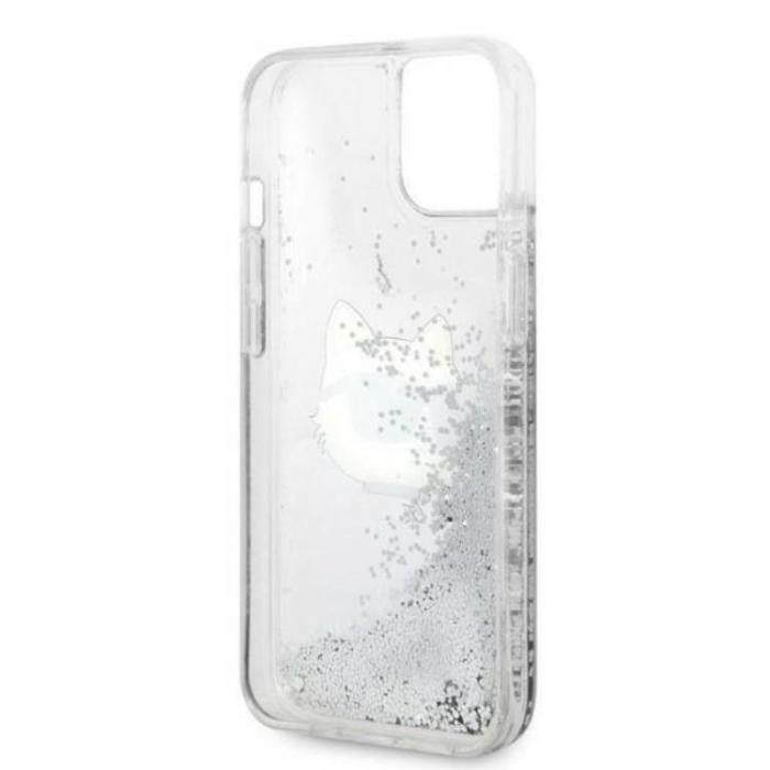 KARL LAGERFELD - Karl Lagerfeld iPhone 14 Plus Skal Glitter Choupette Head - Silver