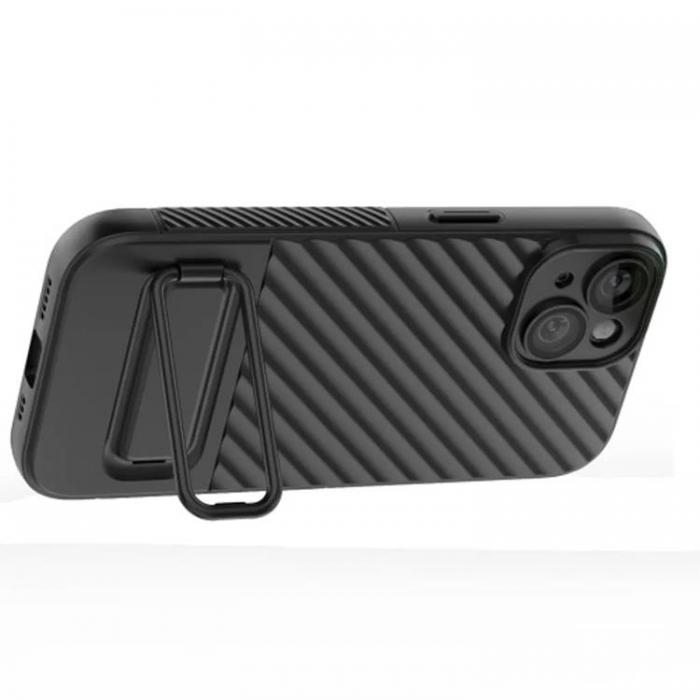 Taltech - iPhone 15 Mobilskal Kickstand TPU - Svart