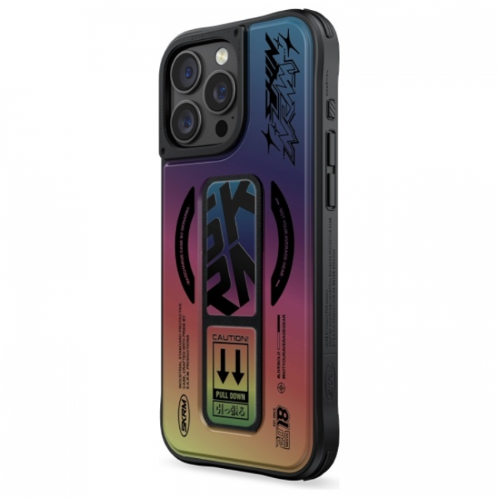 Skinarma - Skinarma iPhone 16 Pro Mobilskal MagSafe Magnetic Grip Stativ- Hologram