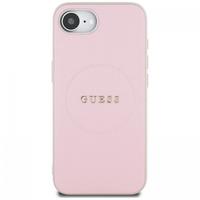 Guess - Guess iPhone 16e Mobilskal MagSafe Grained Ring - Rosa