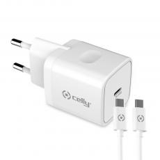 Celly - Celly USB-laddare USB-C PD 20W + USB-C kabel