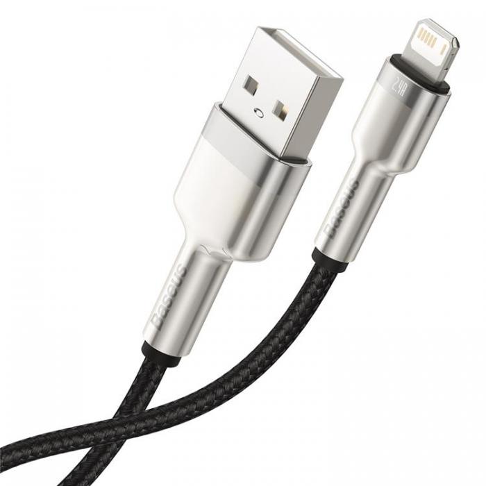 BASEUS - Baseus USB Till Lightning 0.25m Kabel 2.4A Cafule Metal Svart